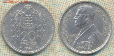 Монако 20 франков 1947 г., до 05.03.2019 г. 22.00 по Москве - Монако 20 франков 1947 5390