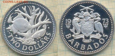 Барбадос 2 доллара 1973 г.,до 05.03.2019 г. 22.00 по Москве - Барбадос 2 доллара 1973  5391