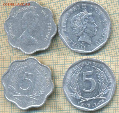 Восточные Карибы 5 центов 2000,2010 г., до 05.03.2019 г. 22. - Восточные Карибы 5 ц 2000 2010 5392