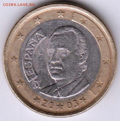 Испания 1 евро 2003 г. до 24.00 05.03.19 г - 011