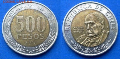 Чили - 500 песо 2013 года (БИМ) до 4.03 - Чили 500 песо 2013