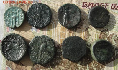восемь разных античных греческих монет, аурихалк - 2