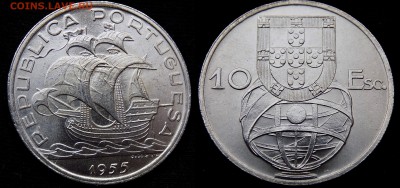 Португалия 10 эскудо 1955 Парусник Unc - Порт 10 эскудо 1955