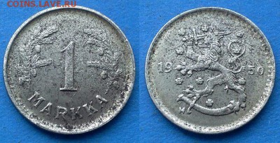Финляндия - 1 марка 1950 года (железо) до 5.03 - Финляндия 1 марка 1950