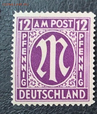 Германия 1945 Британо-Американская зона 1м 12пф** - 194