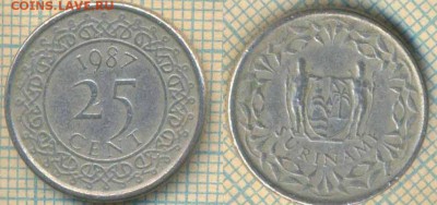 Суринам 25 центов 1987 г.,до 05.03.2019 г. 22.00 по Москве - Суринам 25 центов 1987  5410
