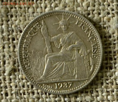 10 сантимов 1937 Фр. Индокитай Ag до 06.03 в 21-00 мск - 10сантимов2