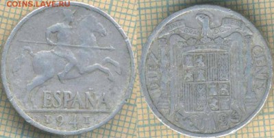 Испания 10 сентимо 1941 г. ,до 06.03.2019 г. 22.00 по Москве - Испания 10 сентимо 1941  5430