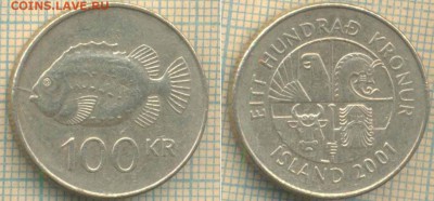 Исландия 100 крон 2001 г., до 06.03.2019 г. 22.00 по Москве - Исландия 100 крон 2001  5436