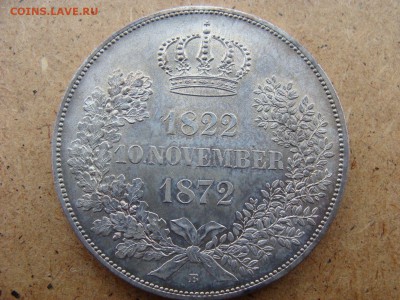 2 талера Саксония свадебный 1872 - Saxony-Albertine 2 thaler 1872 (Golden Weddning Anniversary) (1) (r2) - 161 eur