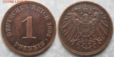 Германия 1 пфенниг 1896 A  до 09-03-19 в 22:00 - Германия 1 пфенниг 1896 А   180-к50-10144
