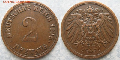 Германия 2 пфеннига 1906 A  до 09-03-19 в 22:00 - Германия 2 пфеннига 1906 A    187-ак3-4019