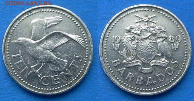 Барбадос - 10 центов 1989 года до 9.03 - Барбадос 10 центов 1989