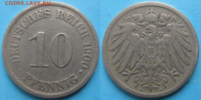 Германия 10 пфеннигов 1900 A до 10-03-19 в 22:00 - Германия 10 пфеннигов 1900 A     5577