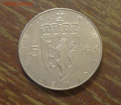 НОРВЕГИЯ - 5 кр. 100 лет чеканки кроны до 10.03, 22.00 - Норвегия 5 крон 1975 100 лет выпуску кроны_2.JPG