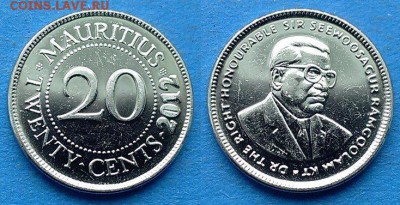 Маврикий - 20 центов 2012 года до 10.03 - Маврикий 20 центов 2012