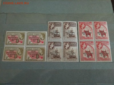 Британские колонии- Гана 1957 год три квартблока - 169