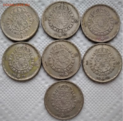 1 крона Швеция 1944-1950 (7шт) - P_20190305_135541_vHDR_Auto