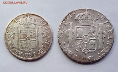Испания 8 реалов 1808 и 4 реала 1807 - 20190305_163901