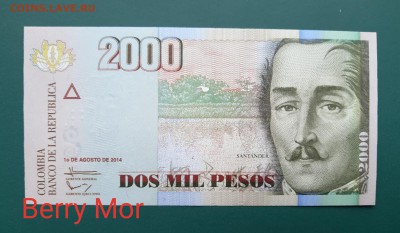 КОЛУМБИЯ 2000 песо 2014., ДО 10.03. - Колумбия 2000 песо 2014г., А.(1)(1)