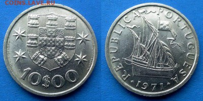 Португалия - 10 эскудо 1971 года до 12.03 - Португалия 10 эскудо 1971