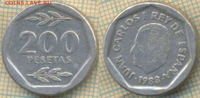 Испания 200 песет 1988 г., до 12.03.2019 г. 22.00 по Москве - Испания 200 песет 1988 5500