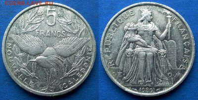 Новая Каледония - 5 франков 1986 года до 12.03 - Новая Каледония 5 франков 1986