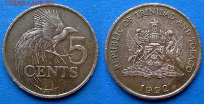 Тринидад и Тобаго - 5 центов 1992 года до 14.03 - Тринидад и Тобаго 5 центов 1992