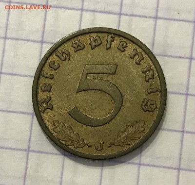 5 пфеннигов, 1937 год. - 6FA04C5D-807E-4353-880D-5AFA185FCEFD