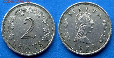 Мальта - 2 цента 1972 года до 14.03 - Мальта 2 цента 1972