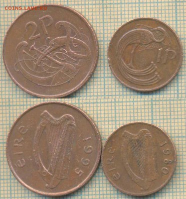 Ирландия 1 эйре 1980, 2 эйре 1995 г., до 13.03.2019 г. 22.00 - Ирландия 2 монеты  5525
