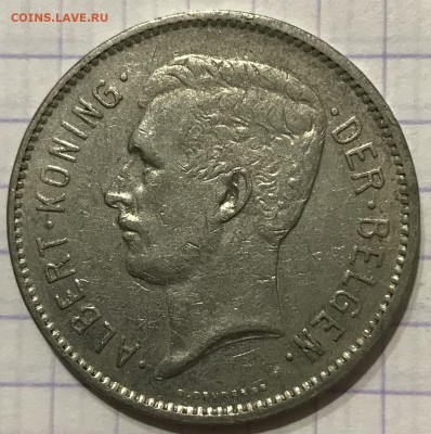 5 франков, 1933 год. Бельгия - 8A1CC6D5-3C97-4C5E-8E2C-C00D73803B38