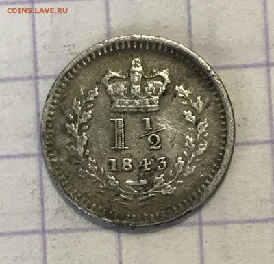 2 пенса, 1843 год. Великобритания - 7B6A7312-8174-4EDA-952B-B9BC94B32A34