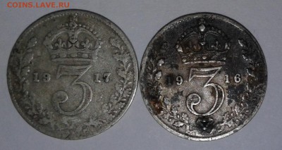 3пенса.2шт.1916-17гг.серебро,Великобритания до15.03.19 22:00 - 20190309_133029