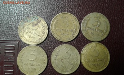 3 коп.  1928,36,40,51,57гг. 6 шт.   11.03.19. 22.00. - 20190309_195503