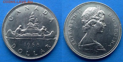 Канада - 1 доллар 1968 года (Каноэ) до 17.03 - Канада 1 доллар 1968