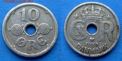 Дания - 10 эре 1925 года до 17.03 - Дания 10 эре 1925