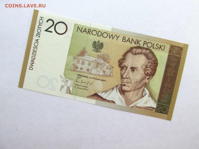 20 зл. ПАМЯТНАЯ БОНА ПОЛЬША 2009 г Юлиус Словацкий - 200 лет - 1.JPG