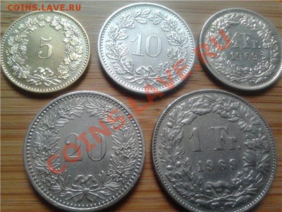 Швейцария, подборка из 5 монет, до 20.06.2011г, 22-00мск - Швейцария