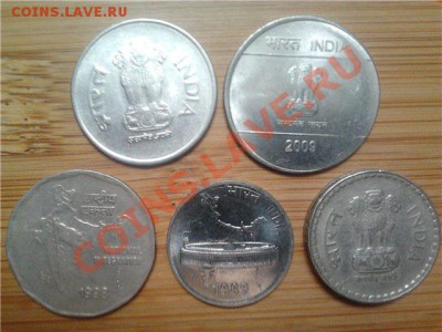 Индия, подборка из 5 монет, до 20.06.2011г, 22-00мск - Индия.