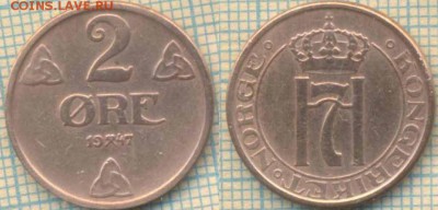 Норвегия 2 эре 1947 г., до 19.03.2019 г. 22.00 по Москве - Норвегия 2 эре 1947  5615