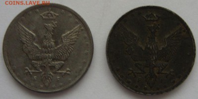 Германия, иностранщина (наборы, на вес, евро), царизм, СССР. - 5 феннигов Королевство Польское 1917 - 2