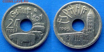 Испания - 25 песет 1995 года (Кастилия и Леон) до 19.03 - Испания 25 песет 1995 кастилья