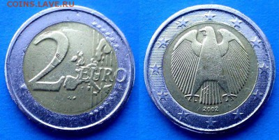Германия - 2 евро (А) 2002 года (БИМ) до 21.03 - Германия 2 евро 2002 бим