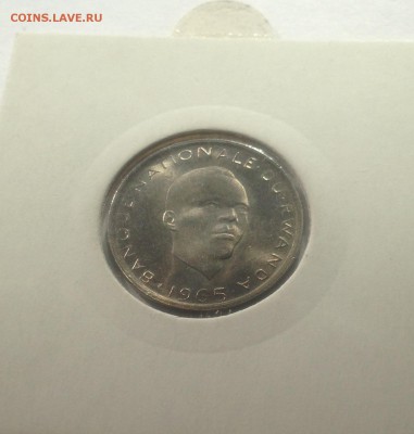 1 франк 1965г. Руанда , UNC , до 22.03.19г. - руанда 1965-2
