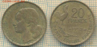 Франция 20 франков 1952 г., до 21.03.2019 г. 22.00 по Москв - Франция 20 франков 1952  5470