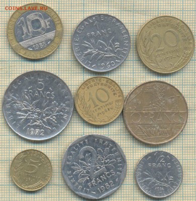 Франция 9 монет, до 21.03.2019 г. 22.00 по Москве - Франция 9 монет а  5686