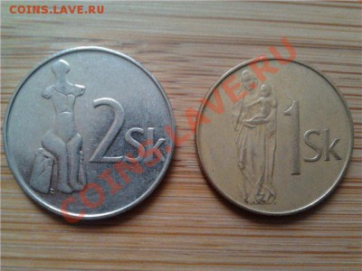 Словакия, подборка из 2 монет, до 21.06.2011г, 22-00мск - Словакия