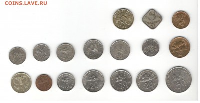 Иностранные монеты, 200 штук, 50 стран - ФИКС цены - Подборка иностранных, скан В, сторона 1
