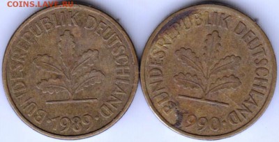 Германия 5 пфеннигов 1989, 1990 г. J до 24.00 25.03.19 г - 004